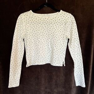PacSun Cream Floral Long Sleeve Top